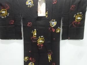 大正ロマン　抽象模様織出しロング道行コート